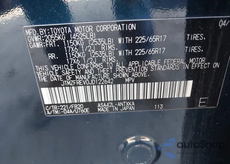 2018 Toyota Rav4 Le z USA, uszkodzony, nr VIN JTMZFREV0JD122642